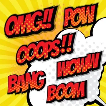 Pop art, comic book speech bubble set background vector illustration Stock Illustration