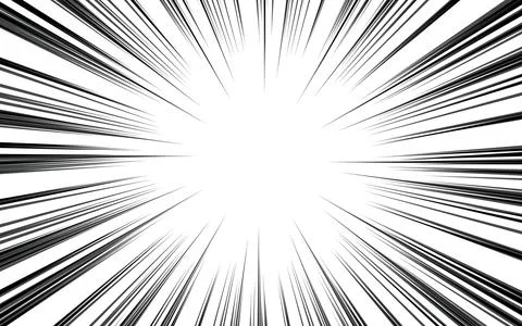 Pop art comic book style radial speed lines, monochrome action background s.. Stock Illustration