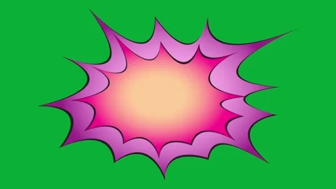 Pop art comic bubbles bursting in loop animation on green screen background Stock Footage 313578443