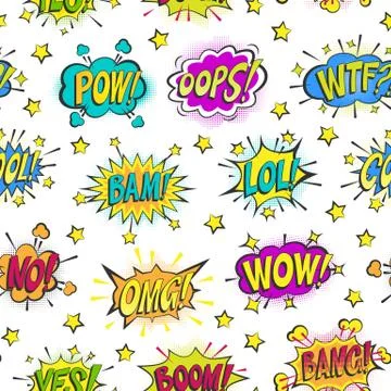 Pop art comic bubbles vector cartoon popart balloon bubbling colorful speech イラスト素材
