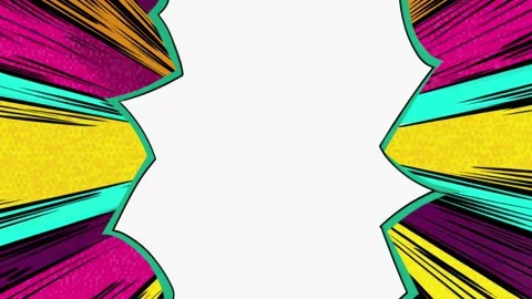 Pop art comic burst frame border with copy space, hand drawn stop motion an.. Stock Footage 342043716