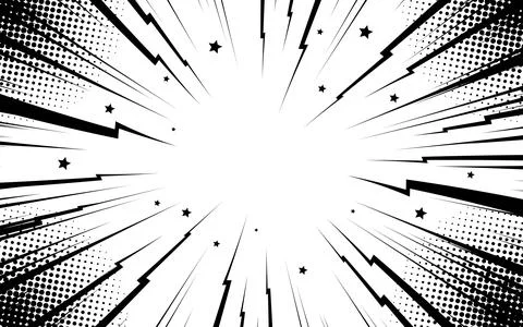Pop art comic cartoon style flat design background Stock Illustration