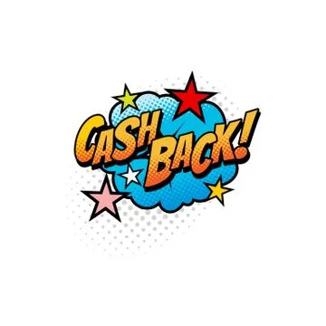 Pop art comic cash back cloud isolated sign icon Illustrazione stock