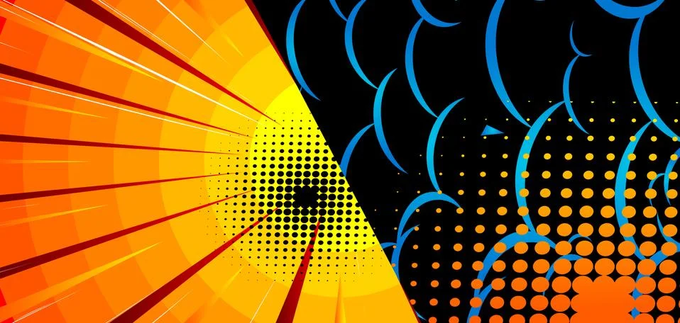 Pop art comic design colored background. Comic book illustration. Vector comi Illustrazione stock