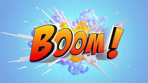 Pop art comic explosion style animation of cartoon sign Video stock 104988001