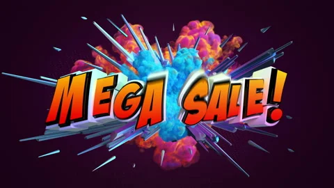 Pop art comic explosion style animation of cartoon sign Video stock 104989721