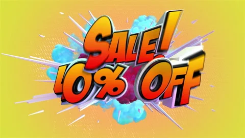 Pop art comic explosion style animation of cartoon sign Stock Footage 104990549