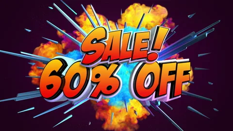 Pop art comic explosion style animation of cartoon sign Stock Footage 104990670