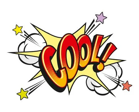Pop art comic expression with the word cool Stock Illustration