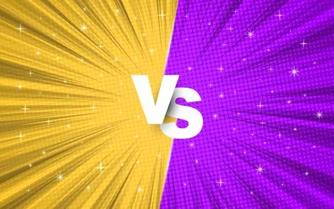Pop art comic Fight versus with halftone background. Retro style vector car.. 스톡 일러스트