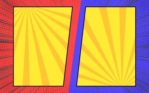 Pop art comic Fight versus with halftone background. Retro style vector car.. Stock Illustration