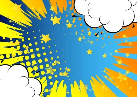 Pop art comic half tone background. Cartoon vector retro backdrop illustratio Stock Illustration