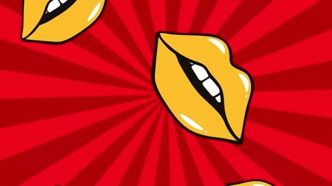 Pop art comic lips Stock Footage 164701214
