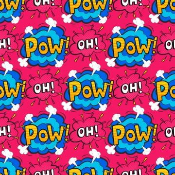 Pop art comic speech bubble boom effects vector explosion bang communication Stock Illustration