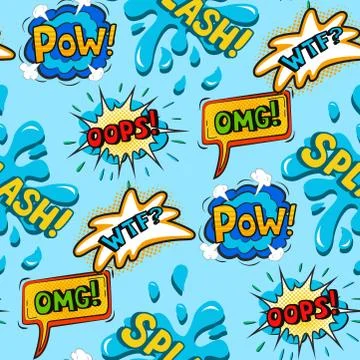 Pop art comic speech bubble boom effects vector explosion bang communication Illustrazione stock