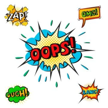 Pop art comic speech bubble boom effects vector explosion bang communication Stock Illustration