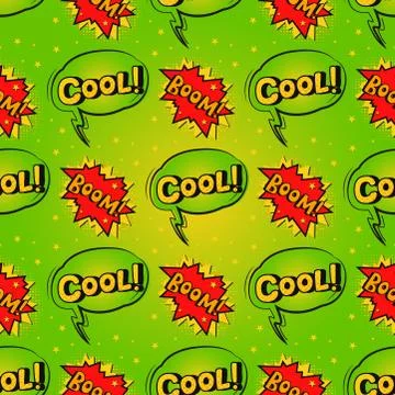 Pop art comic speech bubble boom effects vector explosion bang communication Illustrazione stock