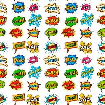 Pop art comic speech bubble boom effects vector explosion bang communication Stock Illustration