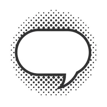 Pop art comic speech bubble halftone style, linear design white background Stock Illustration
