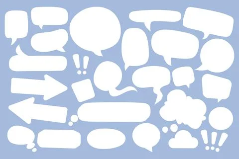 Pop art comic speech bubbles with different emotions and bright composition.. Stock Illustration