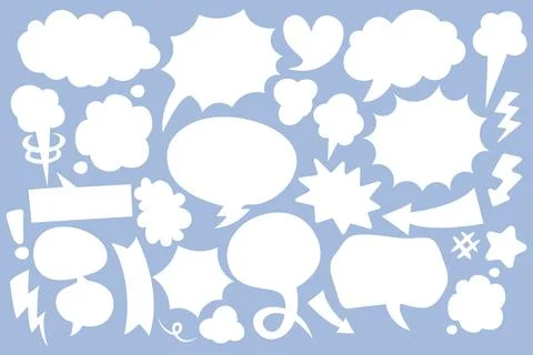 Pop art comic speech bubbles with different emotions and bright composition.. Stock Illustration