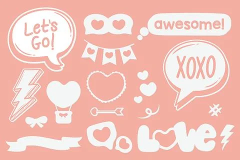 Pop art comic speech bubbles with different emotions and bright composition.. Stock Illustration