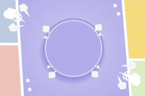 Pop art comic speech bubbles with different emotions and bright composition.. Stock Illustration