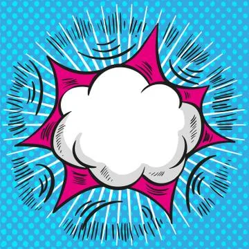 Pop art comic speech cloud vector background Stock Illustration