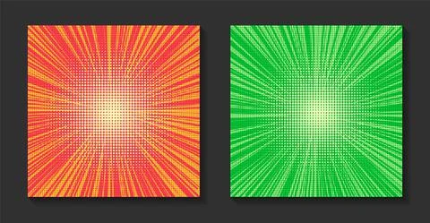 Pop art comic sunburst background. Retro rays, bright sunbeams with dots. Stock Illustration