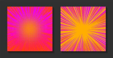 Pop art comic sunburst background. Retro rays, bright sunbeams with dots. Stock Illustration