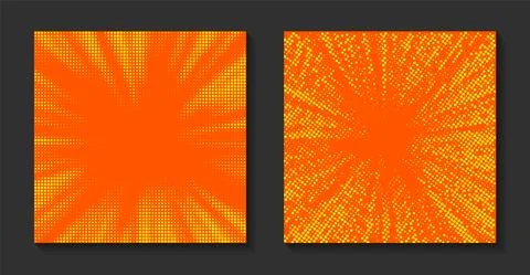 Pop art comic sunburst background. Retro rays, bright sunbeams with dots. Stock Illustration