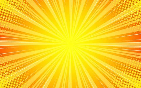 Pop art comic sunburst effect background with halftone. Illustrazione stock