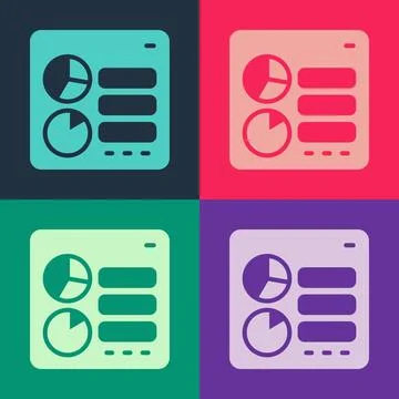 Pop art Computer api interface icon isolated on color background. Application Stockillustratie