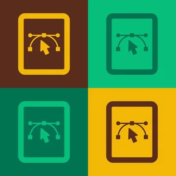 Pop art Computer display with vector design program icon isolated on isolat.. Stockillustratie