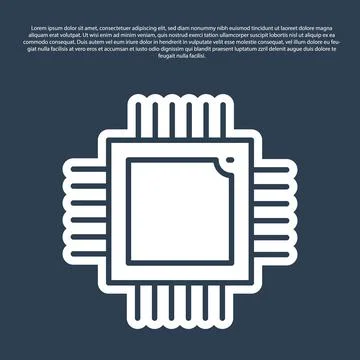 Pop art Computer processor with microcircuits CPU icon isolated on color Illustrazione stock