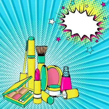 Pop art cosmetics Stock Illustration