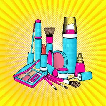 Pop art cosmetics Stock Illustration