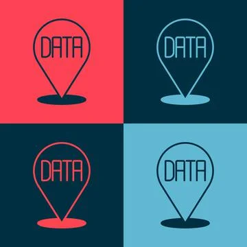 Pop art Data analysis icon isolated on color background. Business data analysis Stock Illustration
