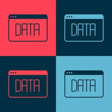 Pop art Data analysis icon isolated on color background. Business data analys Stock Illustration