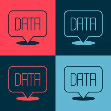 Pop art Data analysis icon isolated on color background. Business data analys Stock Illustration