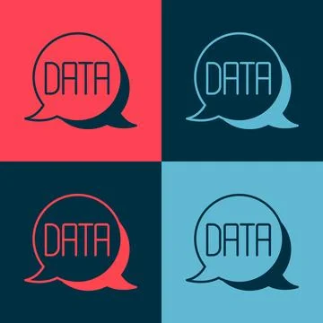 Pop art Data analysis icon isolated on color background. Business data anal.. Stock Illustration