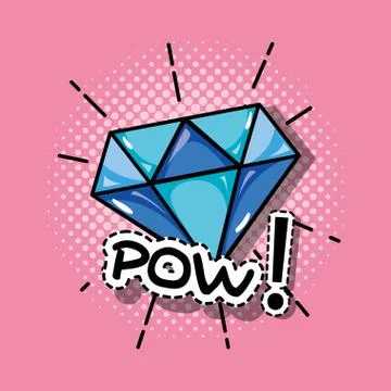 Pop art diamond patch design Illustrazione stock