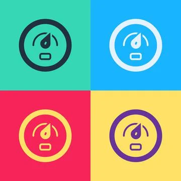 Pop art Digital speed meter concept icon isolated on color background. Global Stockillustratie