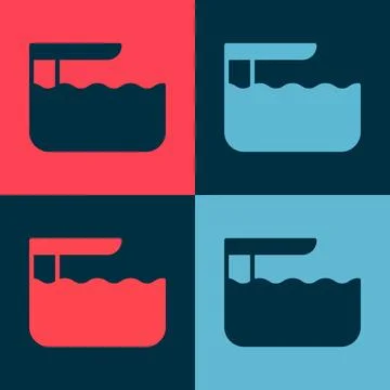 Pop art Diving board or springboard icon isolated on color background.  Vecto Illustrazione stock