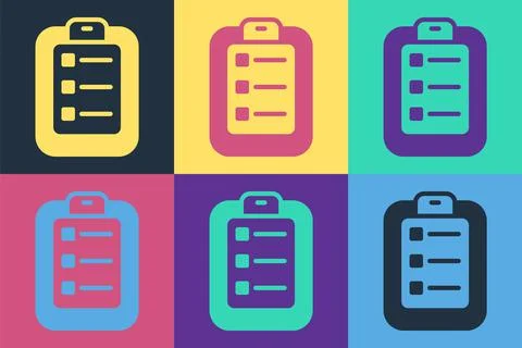 Pop art To do list or planning icon isolated on color background. Vector Stock Illustration
