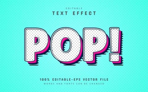 Pop art editable text effects Stock Illustration