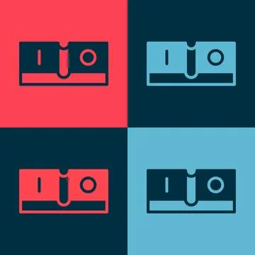 Pop art Electric light switch icon isolated on color background. On and Off.. Stock Illustration