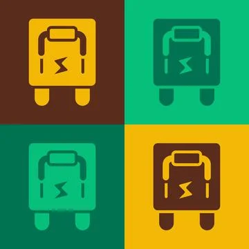 Pop art Electrical panel icon isolated on color background. Switch lever. Vector Stock Illustration