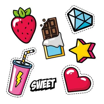 Pop art elements Illustrazione stock