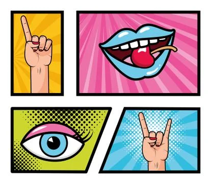 Pop art elements Stock Illustration